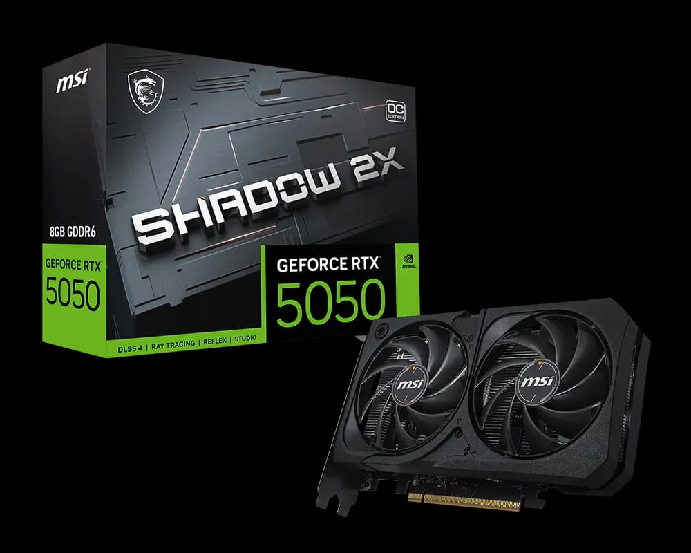 MSI GeForce RTX 5050 8G Shadow 2X OC (8GB GDDR6 | 128-bit | 2617 MHz Core Clocks | Dual FAN)