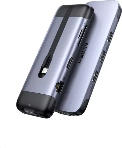 UGREEN 9 IN1 USB-C to 3*USB3.0+HDMI+VGA+RJ45 Gigabit+ SD&TF +PD port Converter